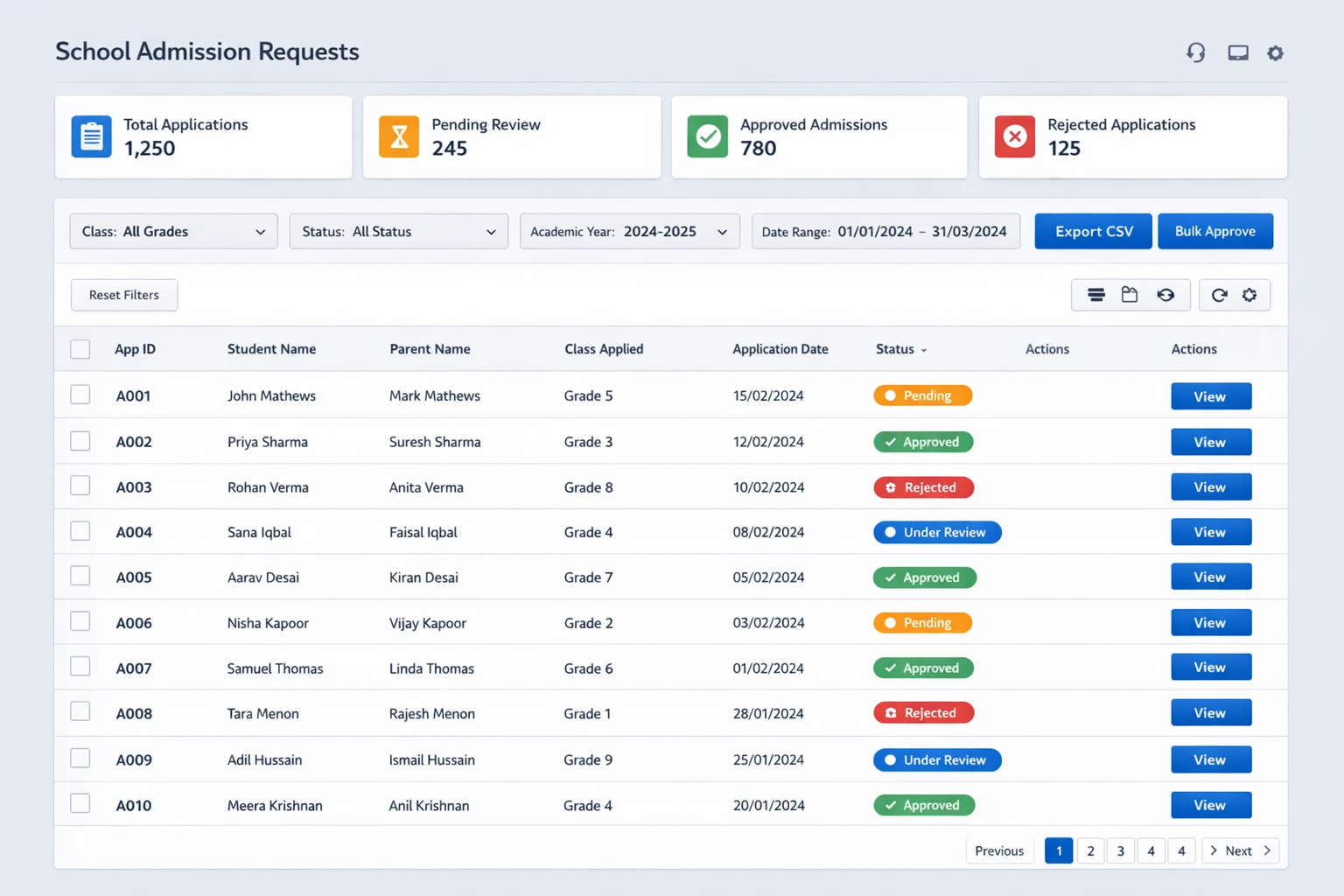 Wellspecced School Admin Panel